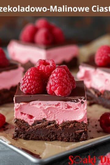 Wykwintne Ciasto Brownie z Pianką Malinową