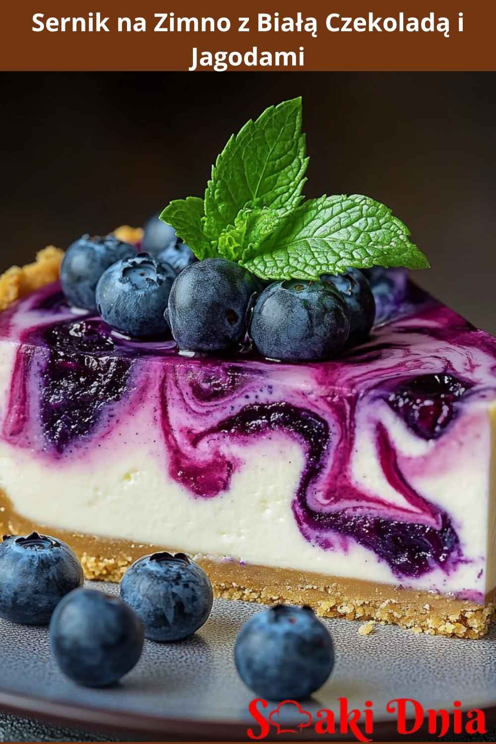 Sernik na Zimno z Białą Czekoladą i Jagodami