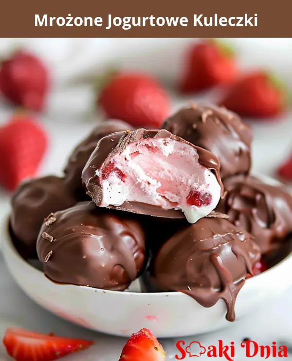 Mrożone Jogurtowe Kuleczki z Truskawkami