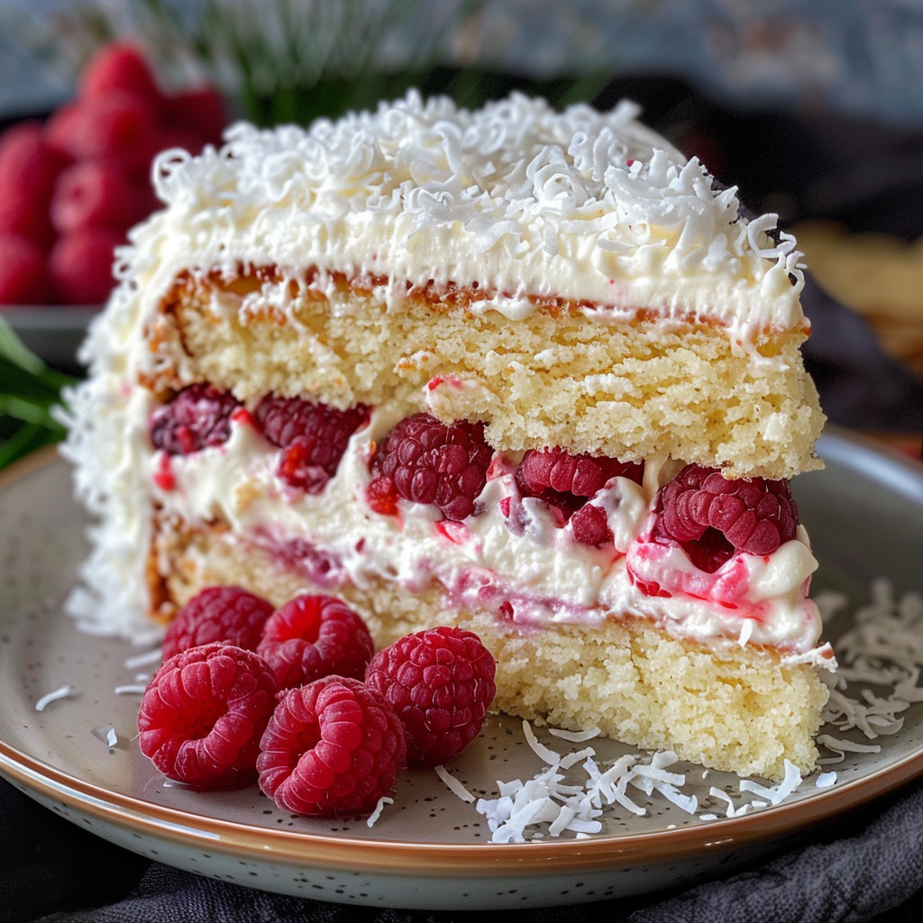 Ciasto Raffaello z Malinami