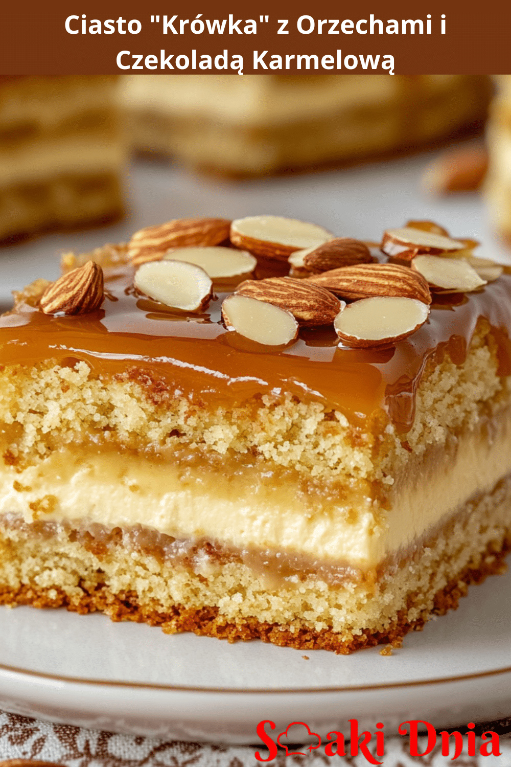 Ciasto "Krówka" z Orzechami i Czekoladą Karmelową 8 Ciasto "Krówka" z Orzechami i Czekoladą Karmelową