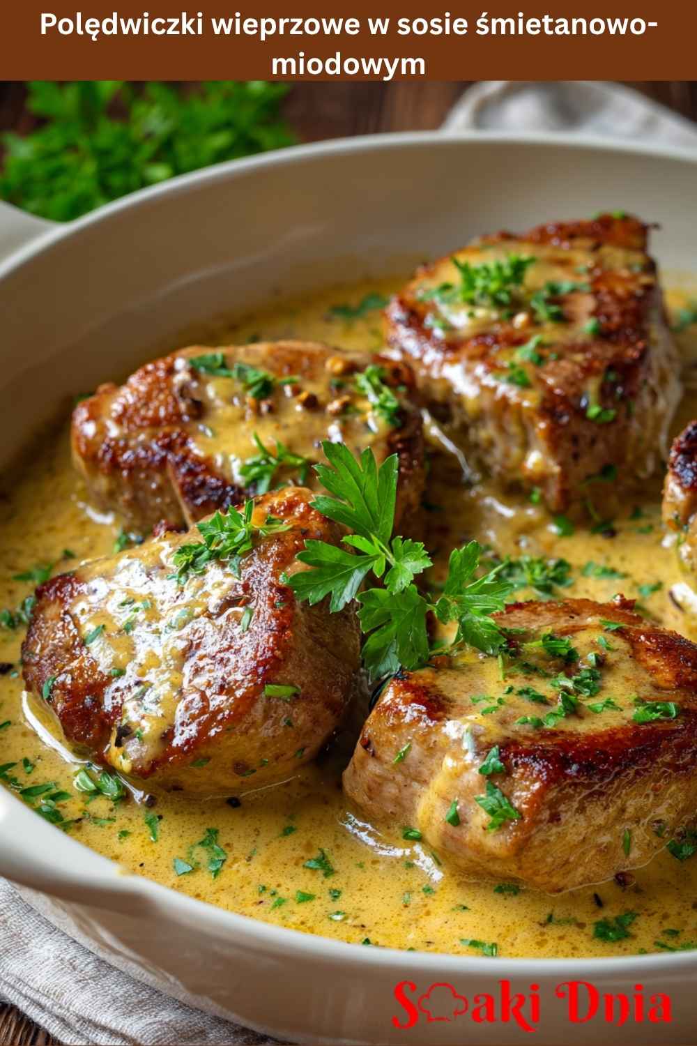 Polędwiczki wieprzowe w sosie śmietanowo-miodowym