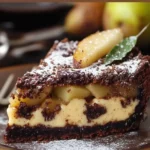 Czekoladowe Ciasto z Gruszkami i Budyniem