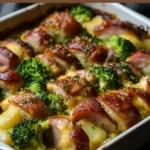 Zapiekanka z Boczkiem, Brokułami i Ziemniakami