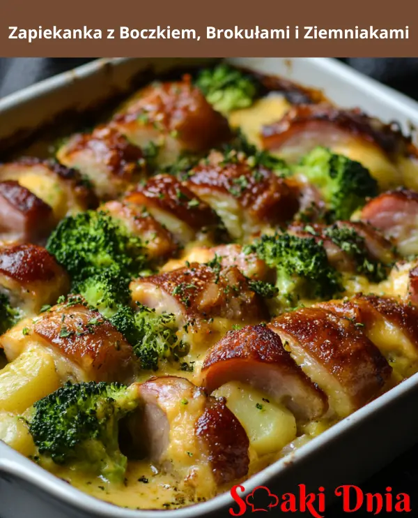 Zapiekanka z Boczkiem, Brokułami i Ziemniakami