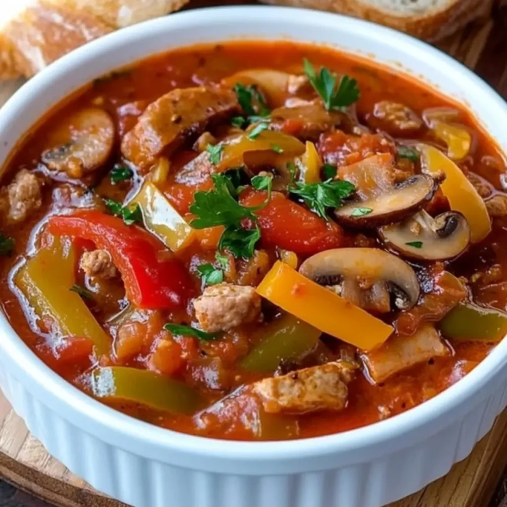 Leczo z Pieczarkami i Papryką