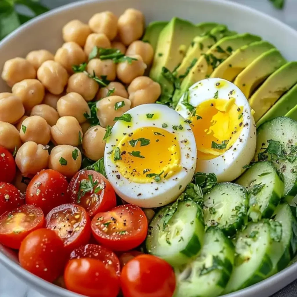 Sałatka z Awokado, Ciecierzycą i Jajkiem