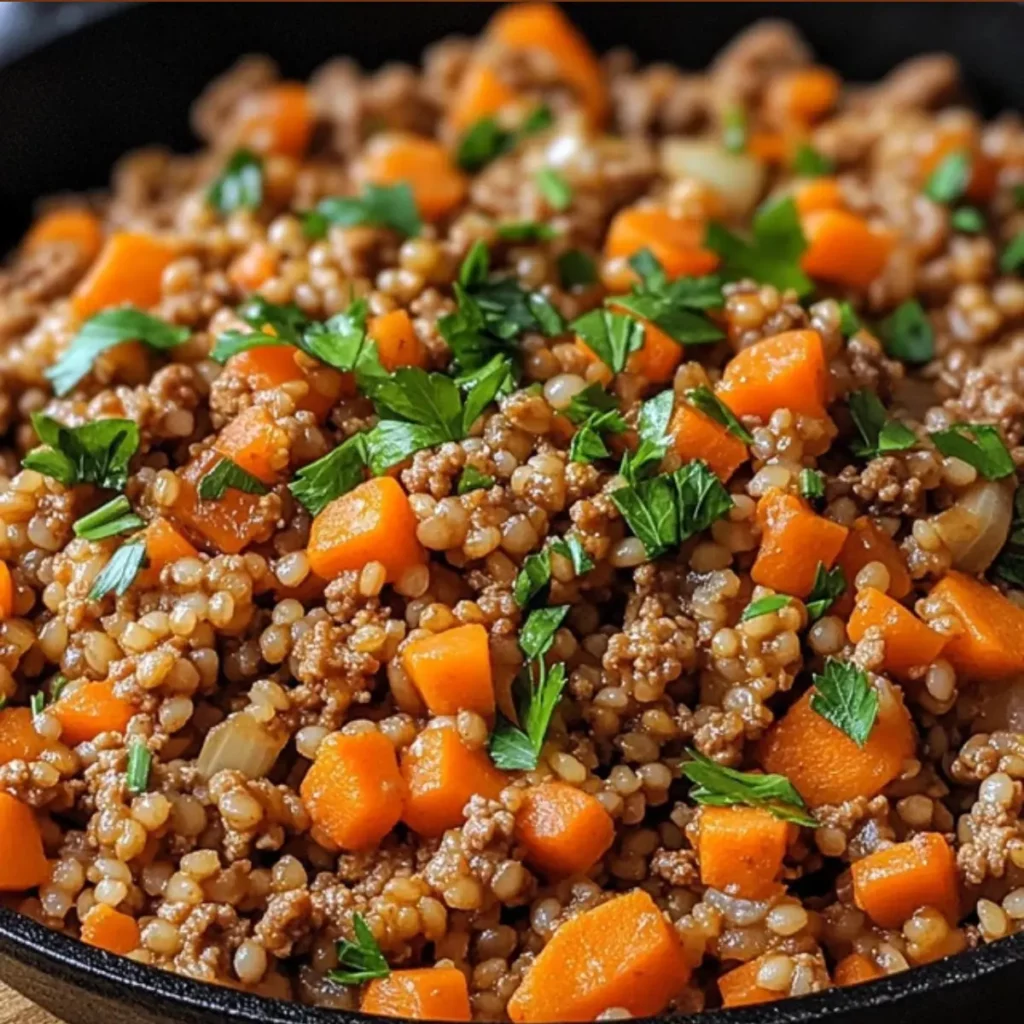 Kasza z mięsem mielonym i warzywami