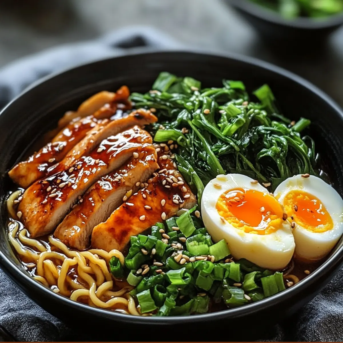 Ramen z kurczakiem teriyaki i warzywami