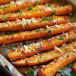 Pieczona marchewka z czosnkiem i parmezanem