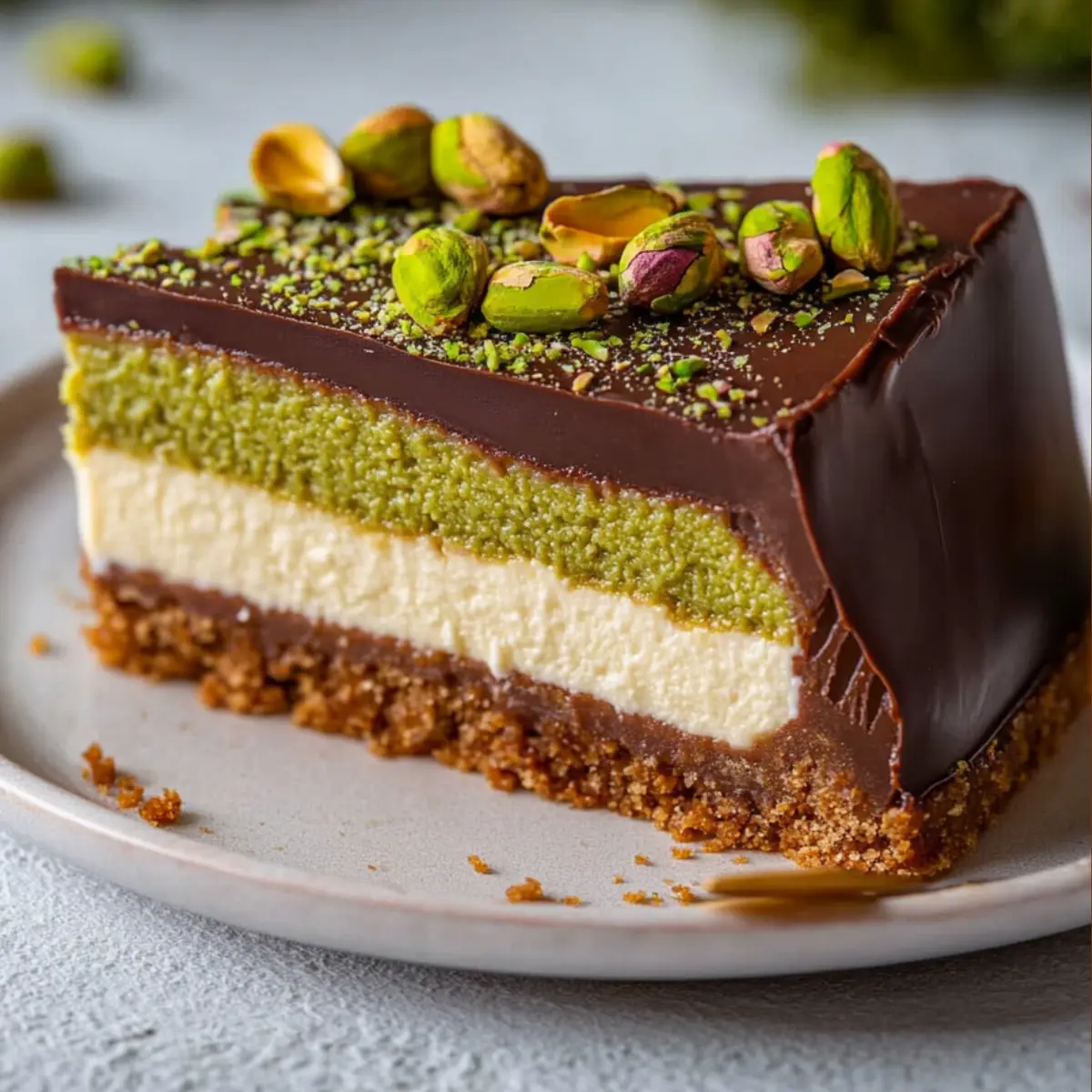 Sernik Dubajski z pistacjową masą i czekoladą