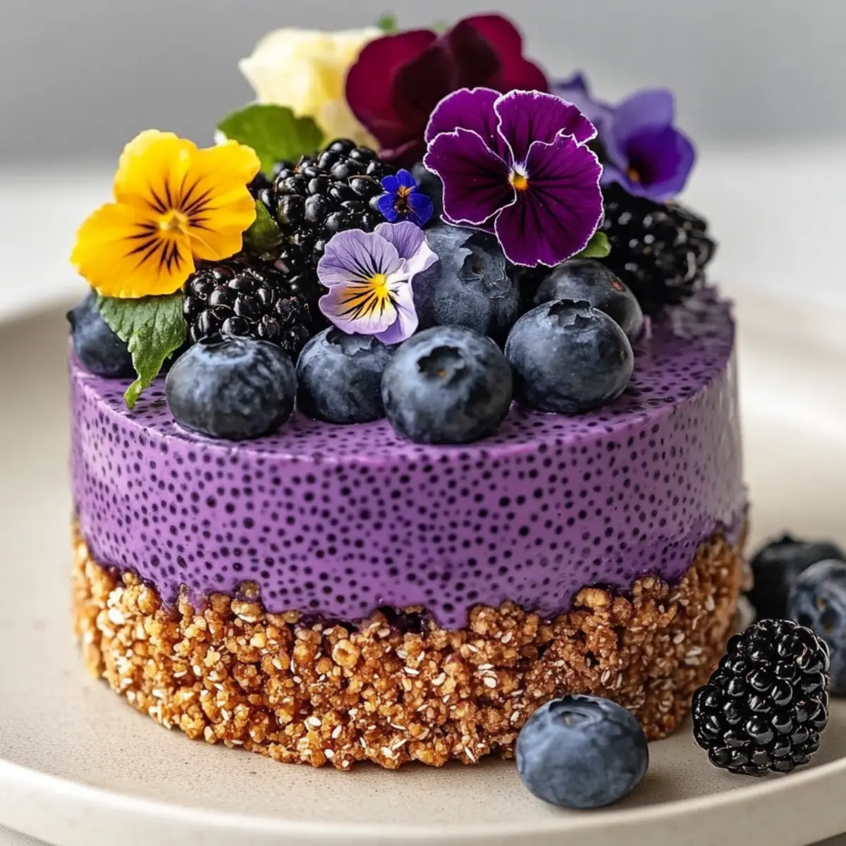 Mini Deserki Chia na Fioletowo z Borówkami