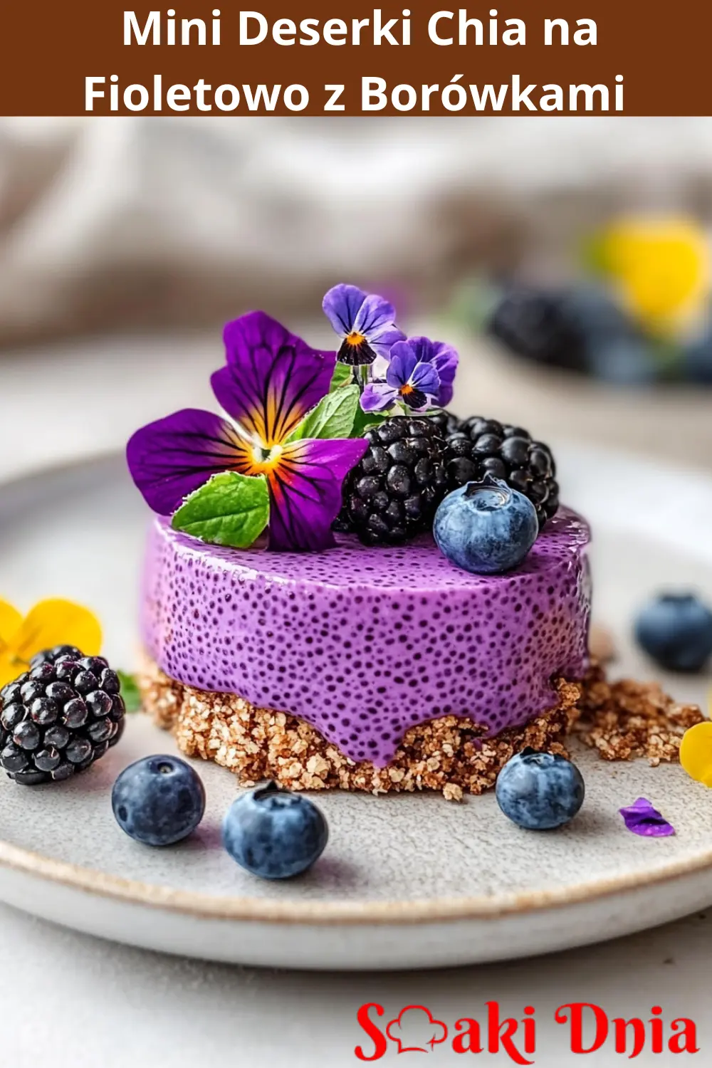 Mini Deserki Chia na Fioletowo z Borówkami