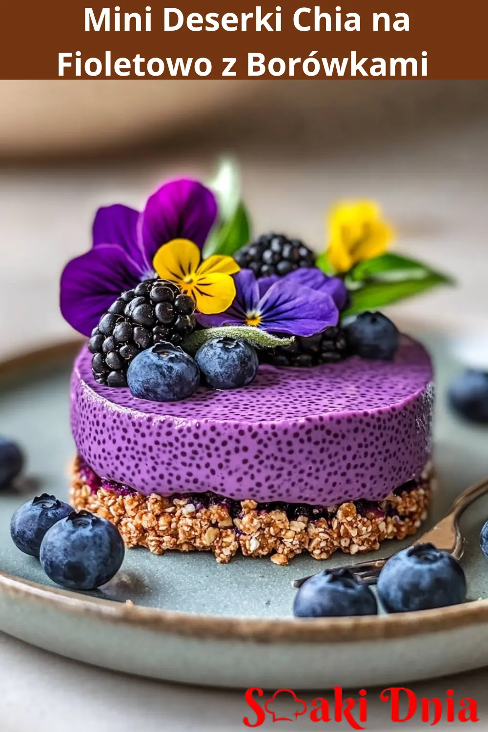 Mini Deserki Chia na Fioletowo z Borówkami