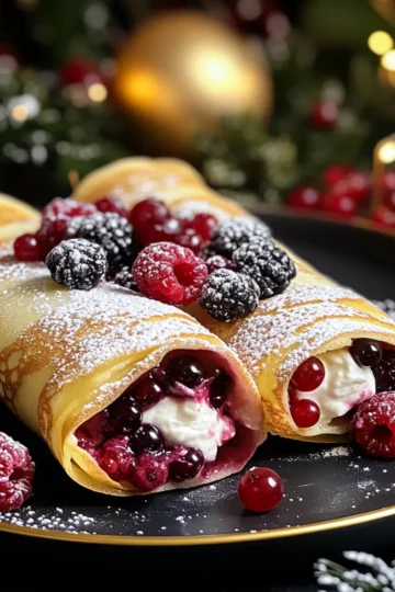 Delikatne naleśniki z kremem mascarpone i owocami leśnymi