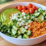 Kolorowa Sałatka z Kaszą Bulgur, Awokado i Fetą