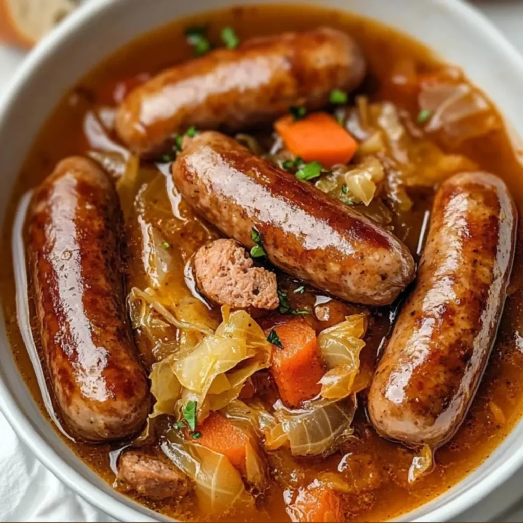 Gulasz z kiełbasą i kapustą