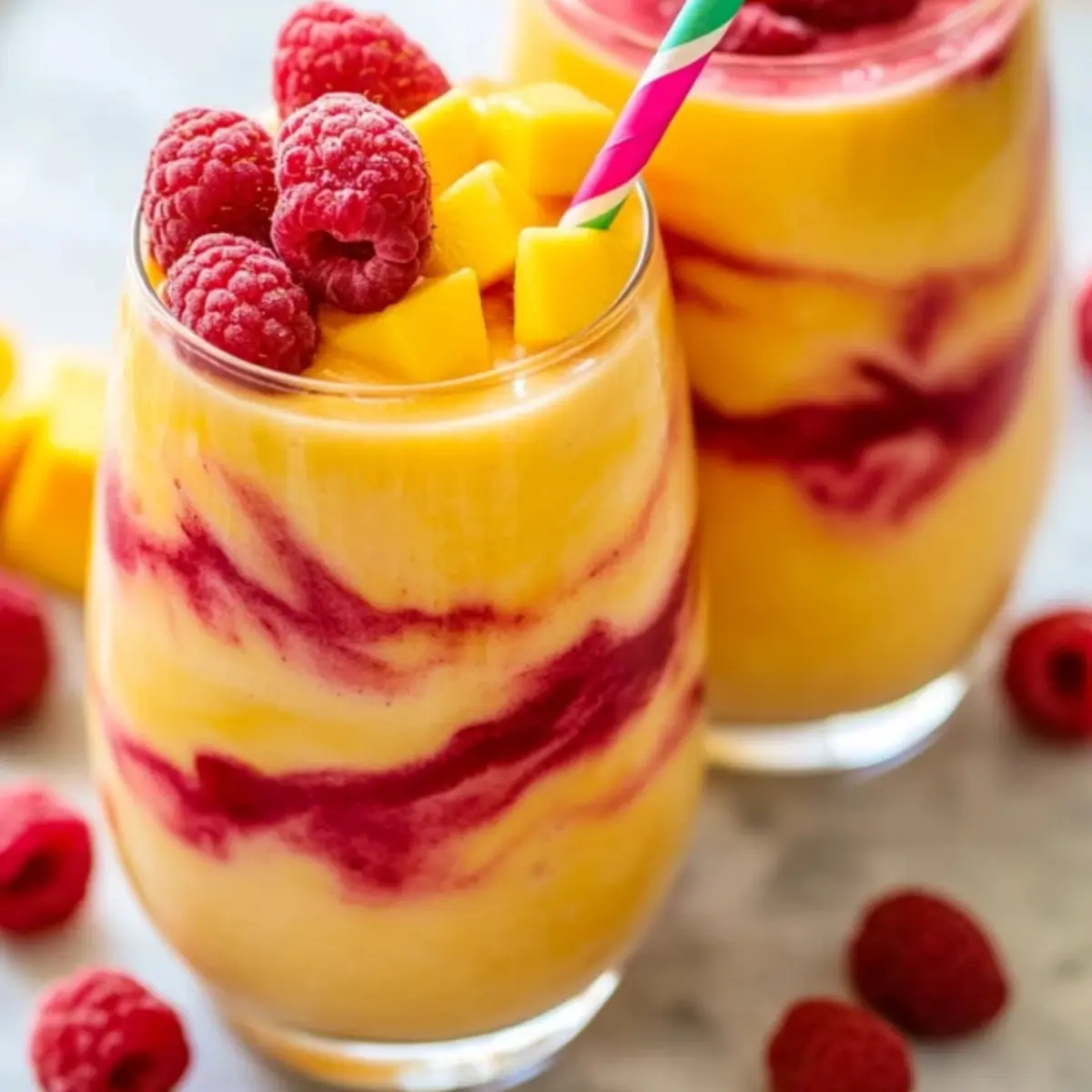 Smoothie mango-malina