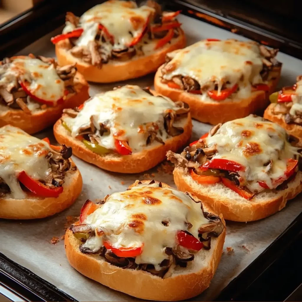 10 przepisów na domowy fast food – pizza, burgery, zapiekanki i sałatki 4 Zapiekanki z pieczarkami, papryką i serem