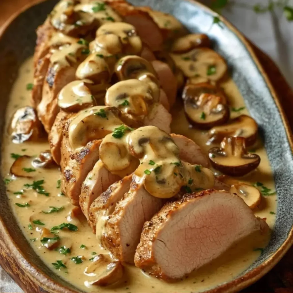 Polędwiczka wieprzowa w sosie pieczarkowym