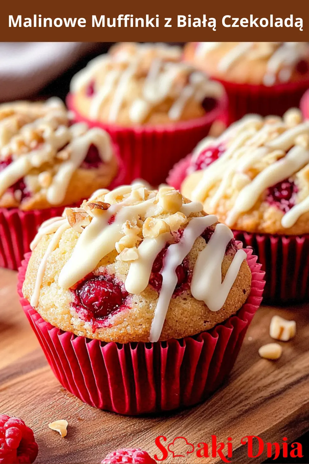 Malinowe Muffinki z Białą Czekoladą