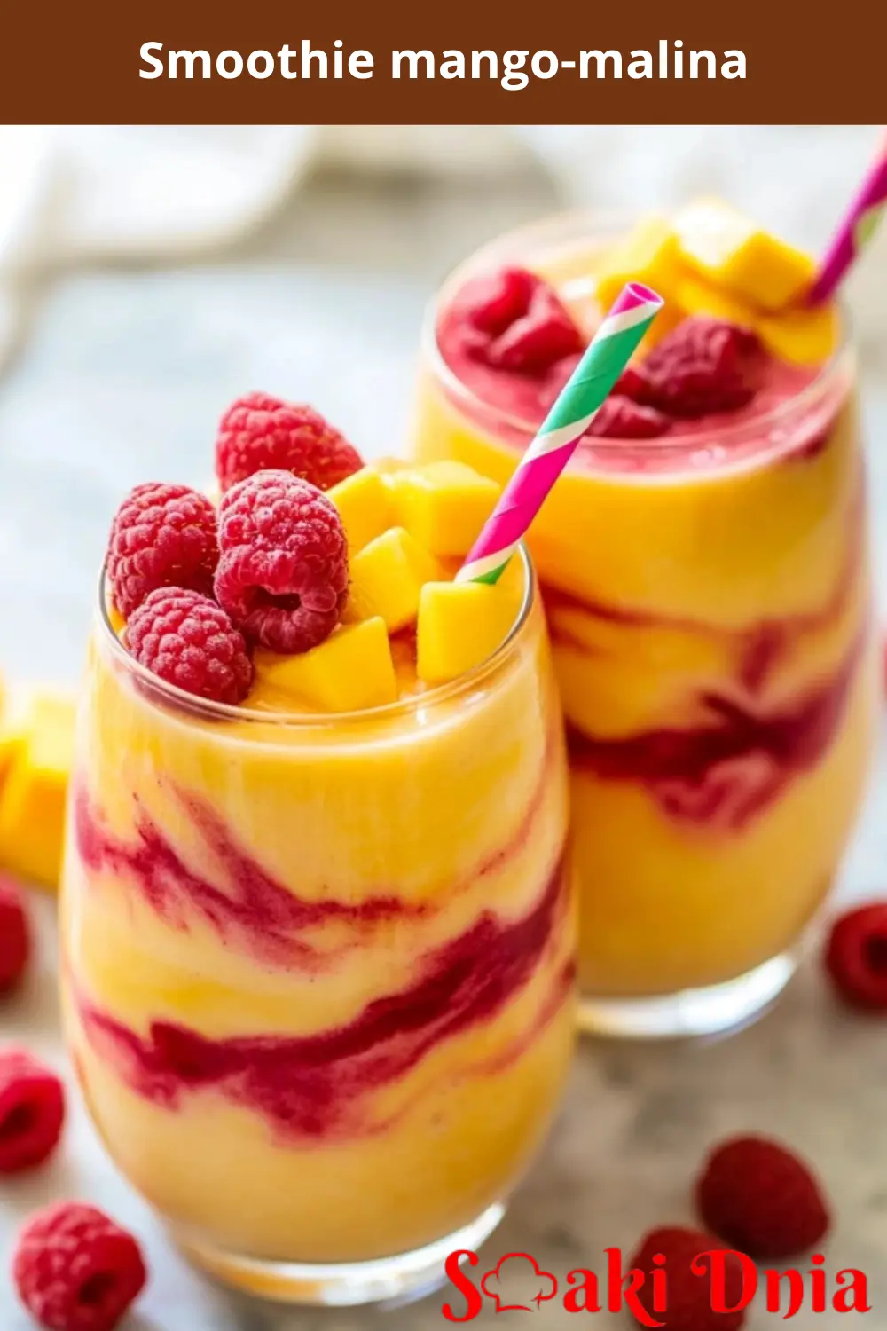 Smoothie mango-malina