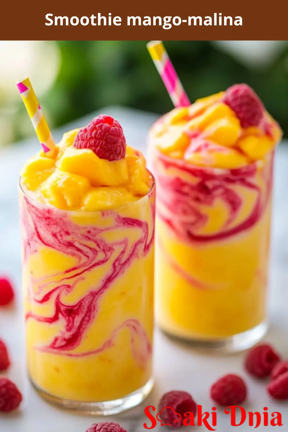 Smoothie mango-malina