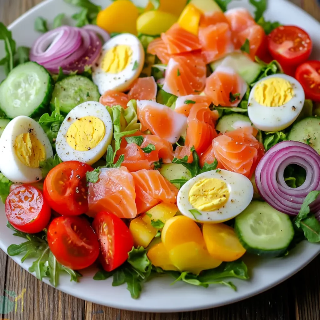 18 Sałatek na Wielkanoc, Które Znikną ze Stołu jako Pierwsze 15 Sałatka z Wędzonym Łososiem i Jajkiem