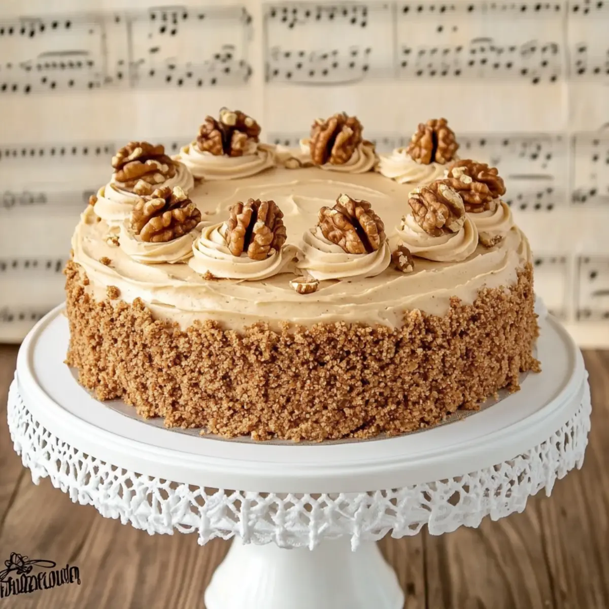 Tort Orzechowy z Kremem Maślanym