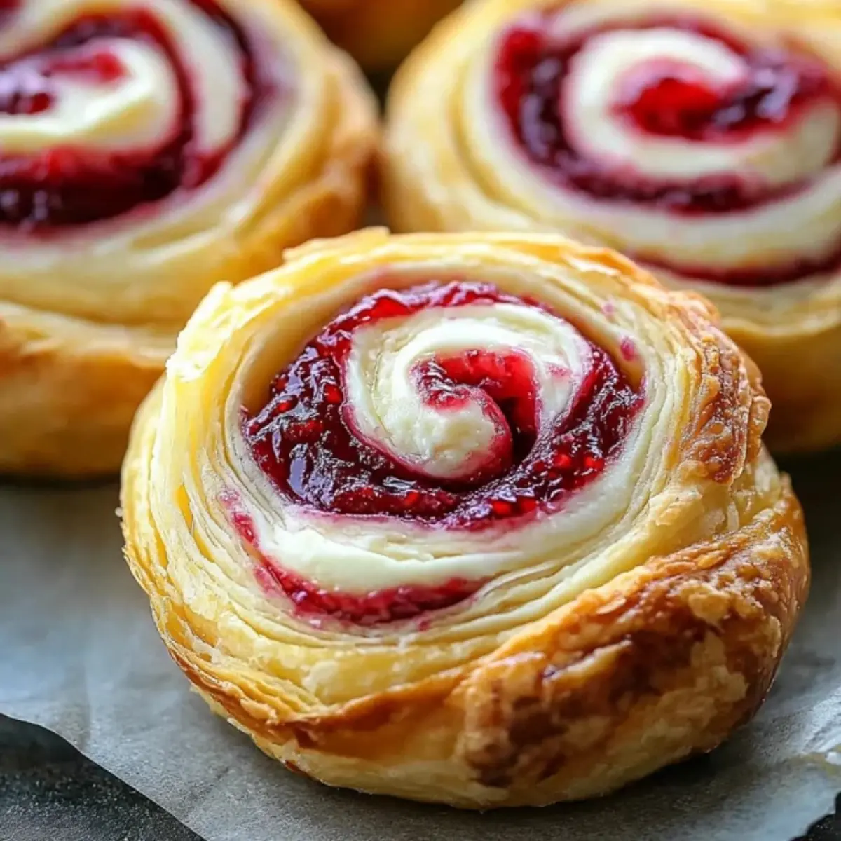 Serowo-Malinowe Ślimaczki z Ciasta Francuskiego 2 Serowo-Malinowe Ślimaczki z Ciasta Francuskiego