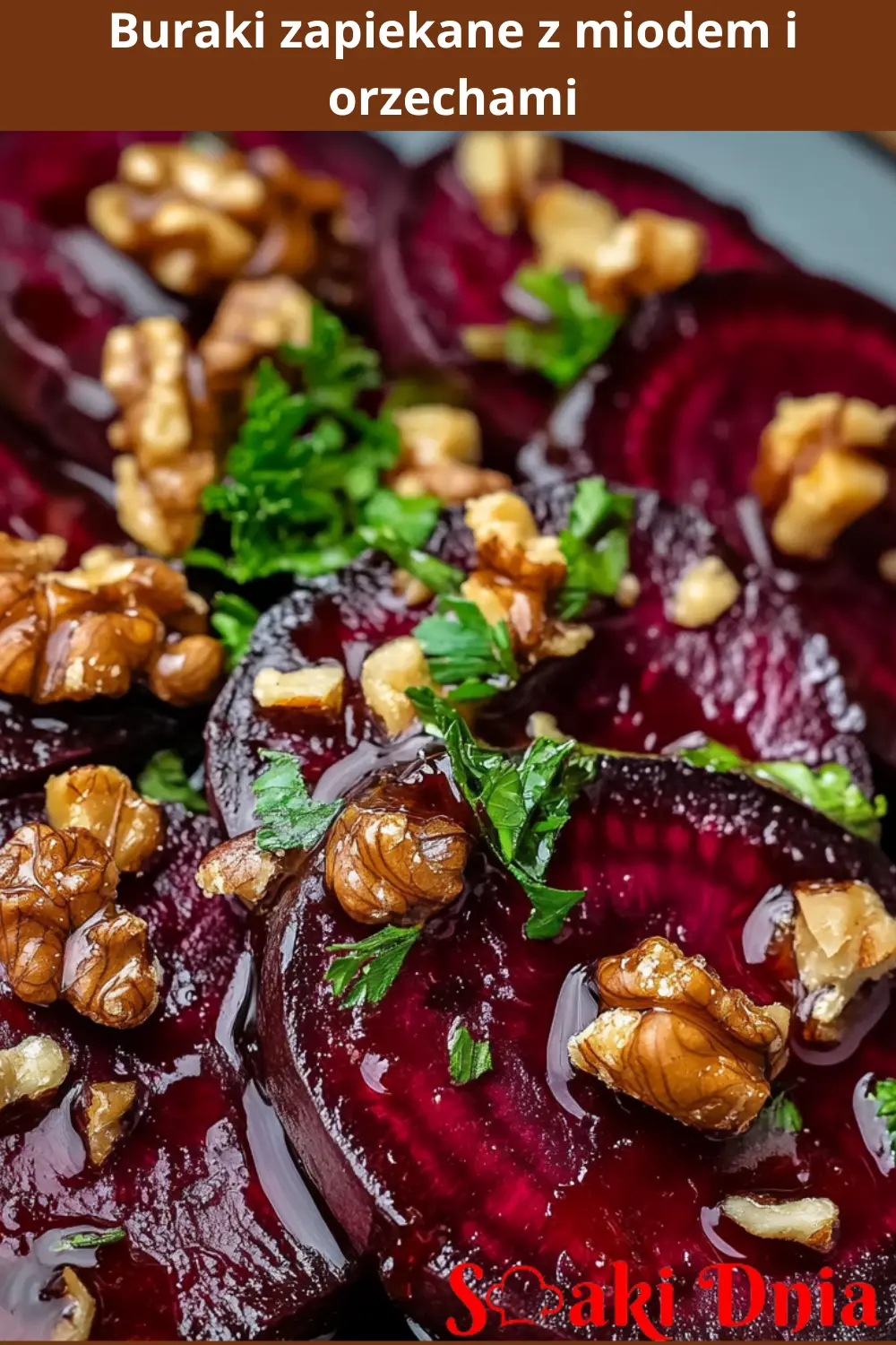 Buraki zapiekane z miodem i orzechami