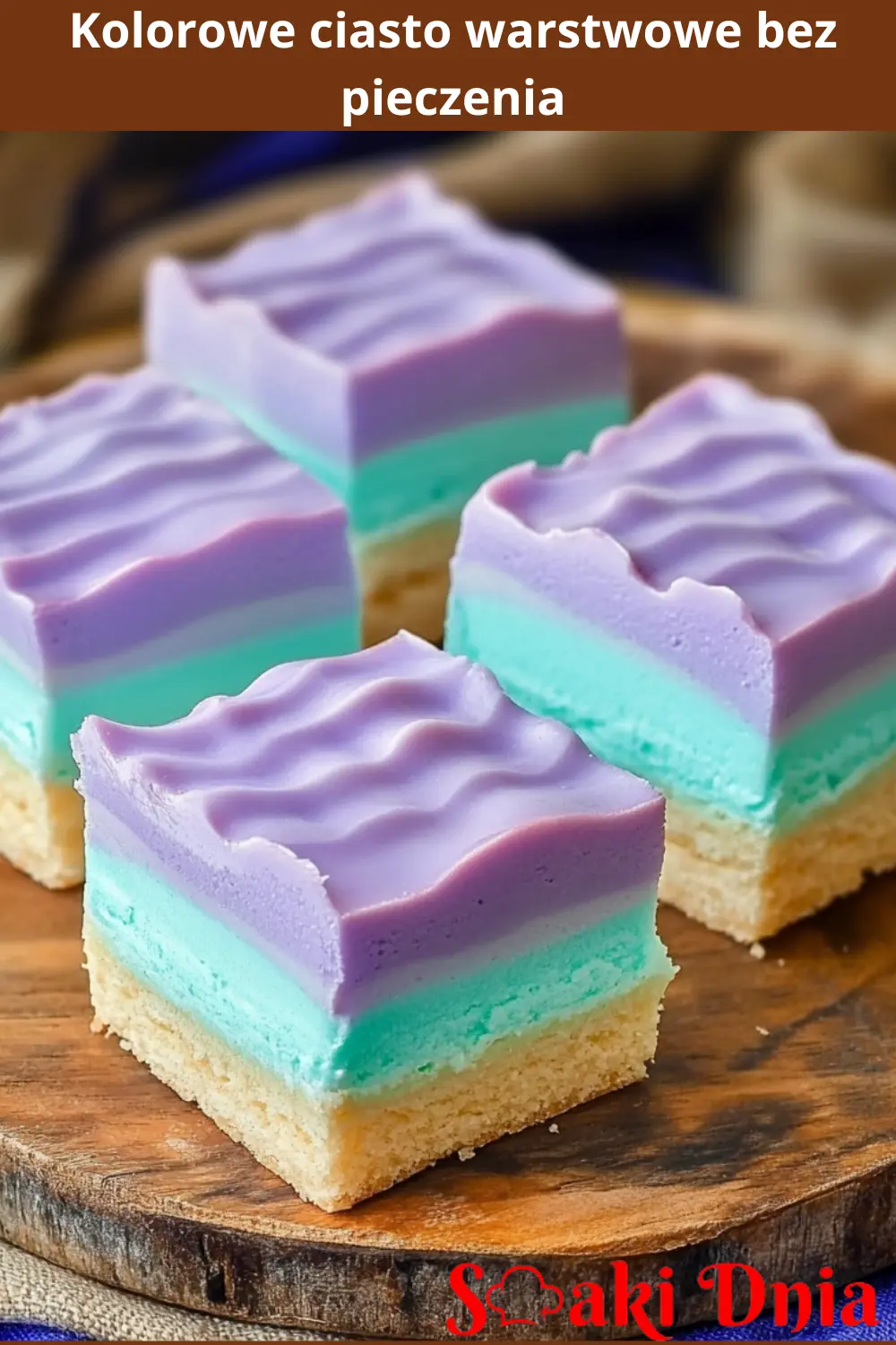 Kolorowe ciasto warstwowe bez pieczenia