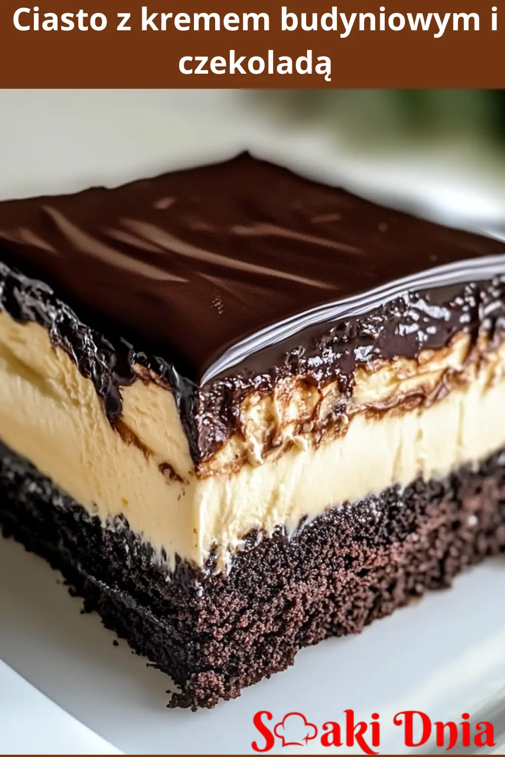 Ciasto z kremem budyniowym i czekoladą 3 Ciasto z kremem budyniowym i czekoladą