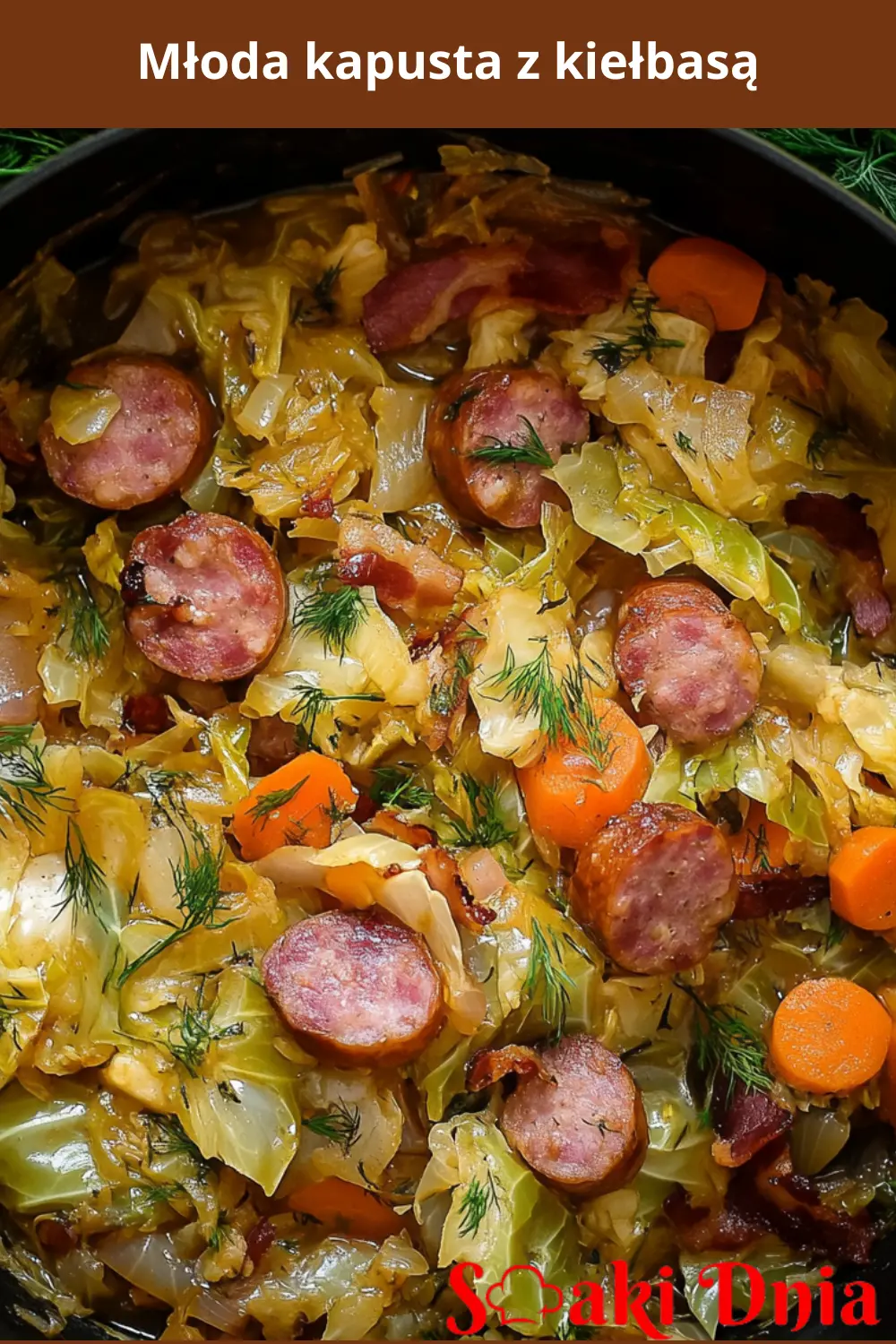 Młoda kapusta z kiełbasą