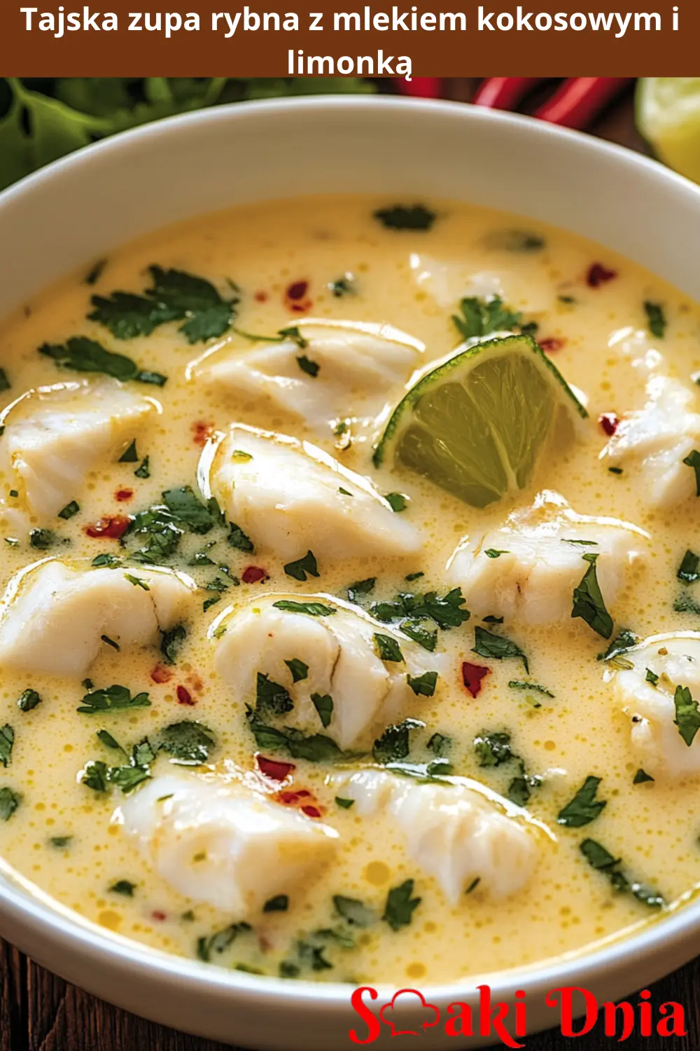 Tajska zupa rybna z mlekiem kokosowym i limonką