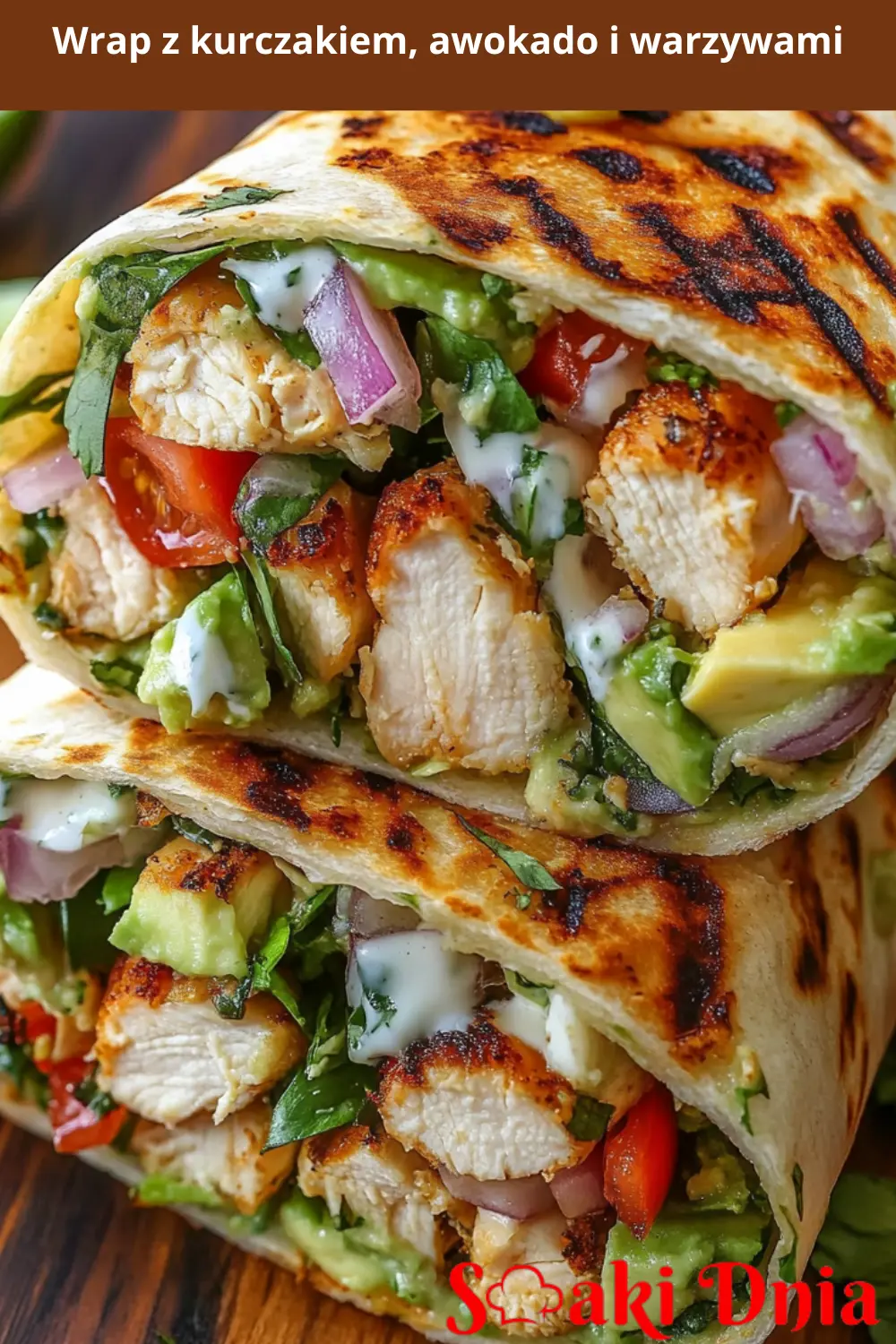 Wrap z kurczakiem, awokado i warzywami