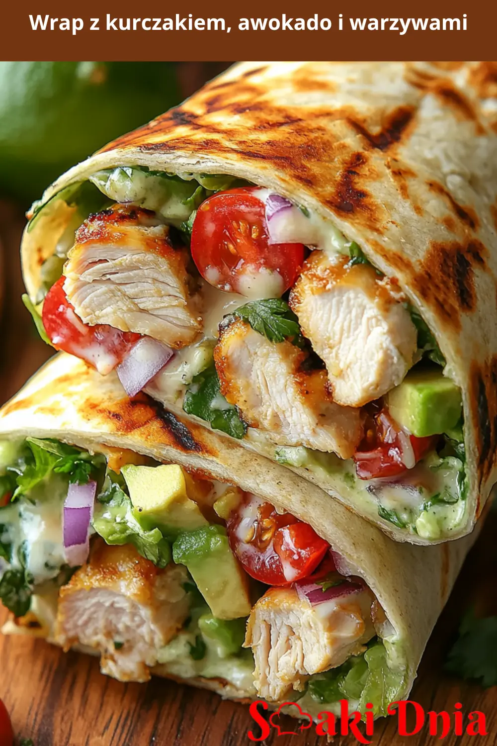 Wrap z kurczakiem, awokado i warzywami