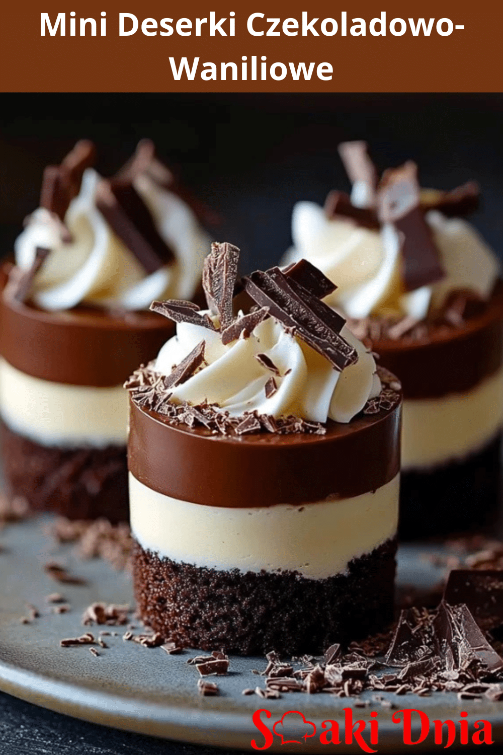 Mini deserki czekoladowo-waniliowe 3 Mini Deserki Czekoladowo-Waniliowe