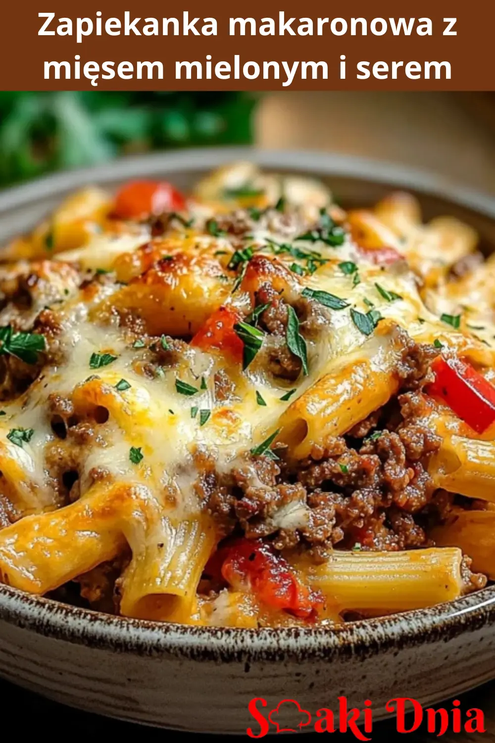 Zapiekanka makaronowa z mięsem mielonym i serem
