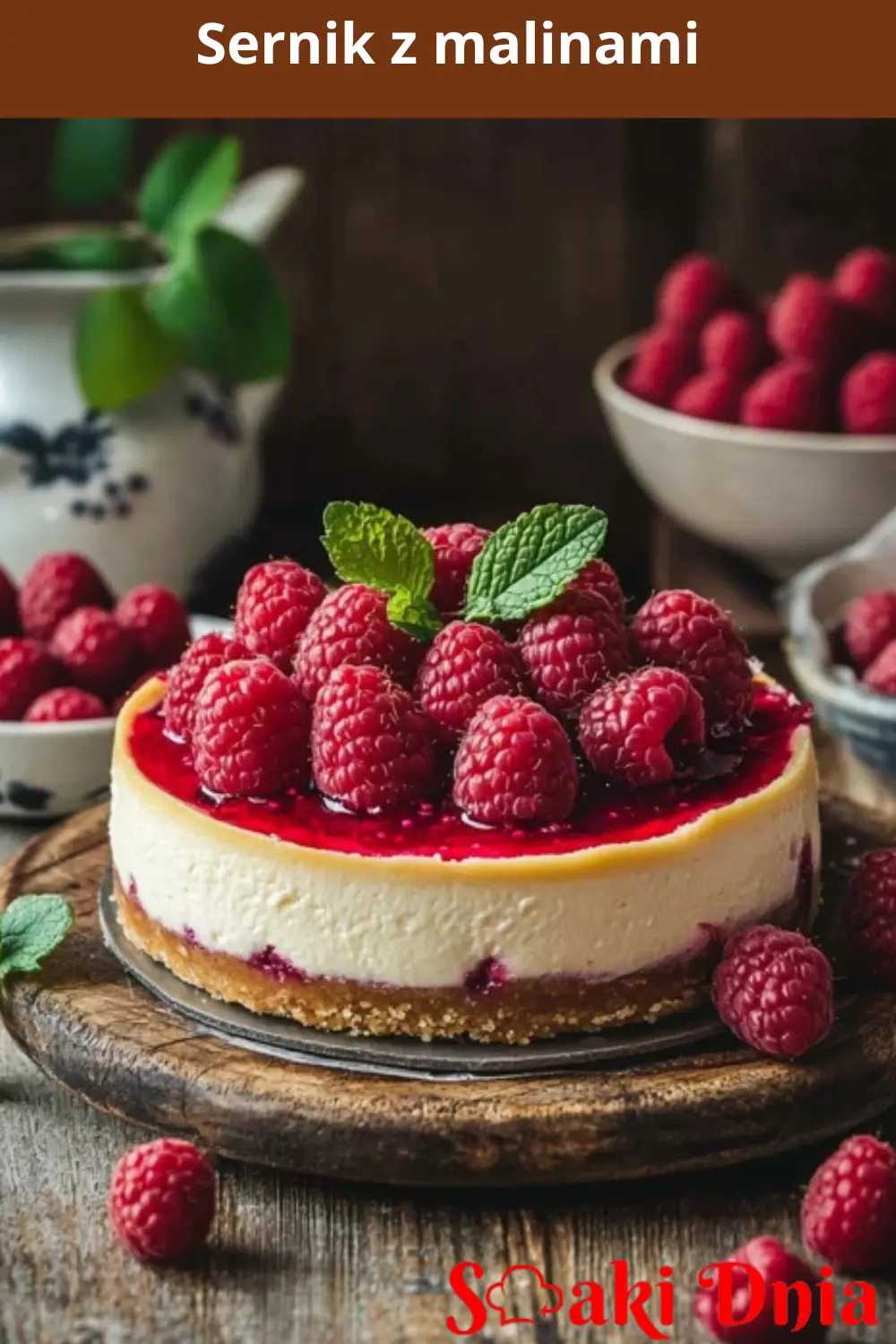 Sernik z malinami