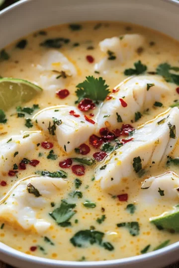 Tajska zupa rybna z mlekiem kokosowym i limonką