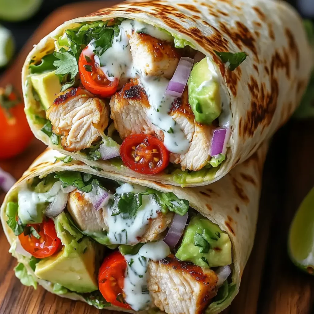 Wrap z kurczakiem, awokado i warzywami