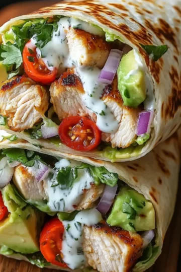 Wrap z kurczakiem, awokado i warzywami