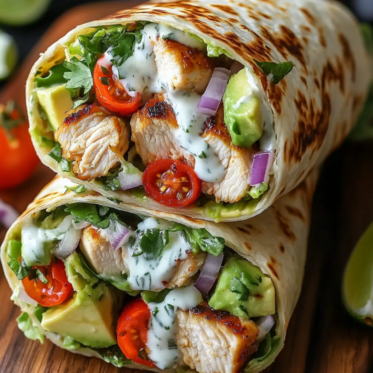 Wrap z kurczakiem, awokado i warzywami