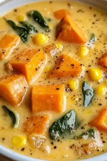 Kremowa Zupa z Batatami i Kukurydzą
