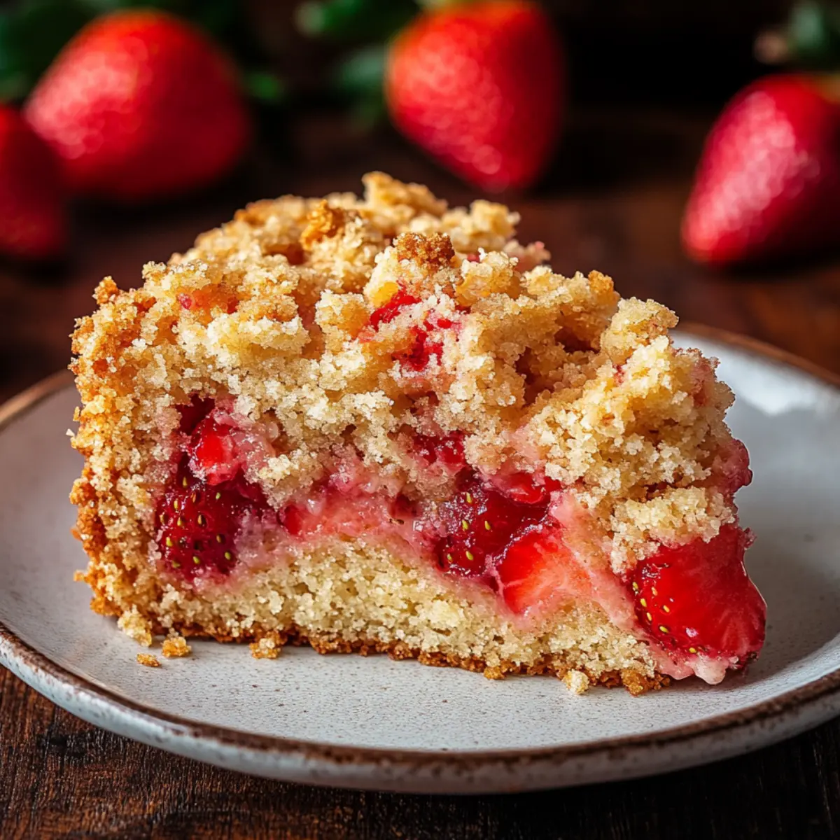 Ciasto maślankowe z truskawkami i kruszonką