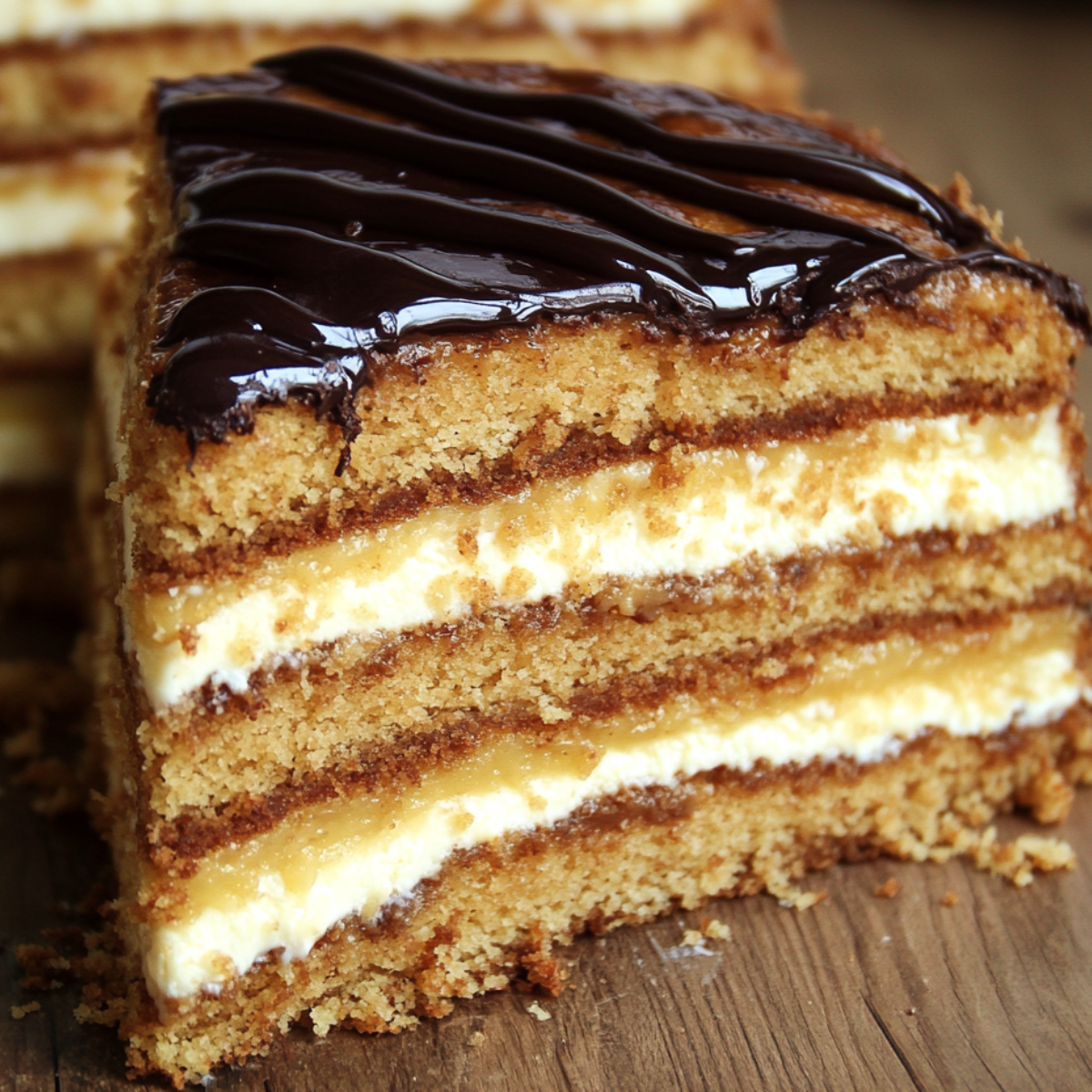 Sernik Gotowany na Miodowych Plackach 