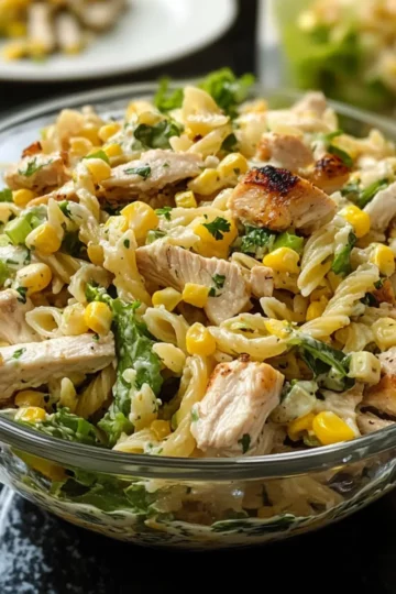 Sałatka z Kurczakiem, Makaronem i Kukurydzą