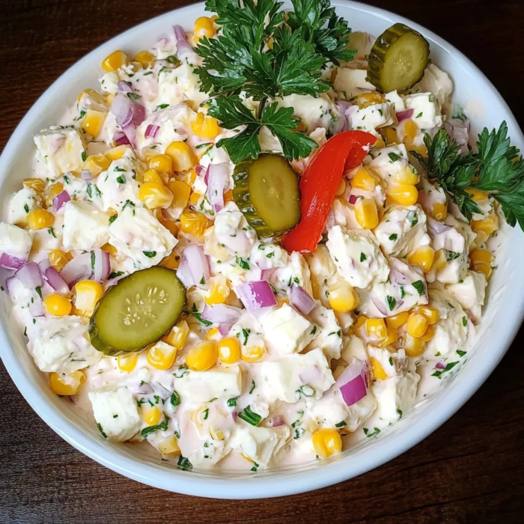 18 Sałatek na Wielkanoc, Które Znikną ze Stołu jako Pierwsze 12 Sałatka z fetą, kukurydzą i jajkiem