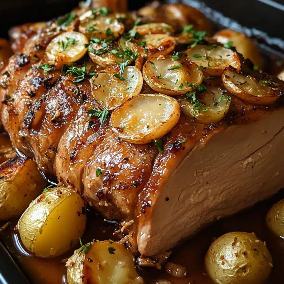 Pieczona łopatka wieprzowa z czosnkiem i ziołami 2 Pieczona łopatka wieprzowa z czosnkiem i ziołami